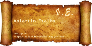 Valentin Etelka névjegykártya